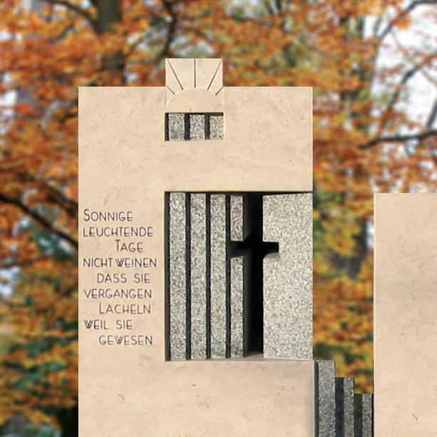 Grabdenkmal zweiteilig Naturstein modernes Design - Tanaro