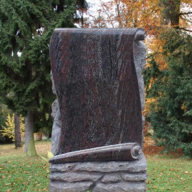 Urnengrabstein stehend Schriftrolle aus Granit - Lettura