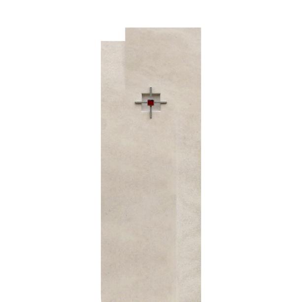 Urnengrabstein Kalkstein mit Kreuz gestaltet - Tabula