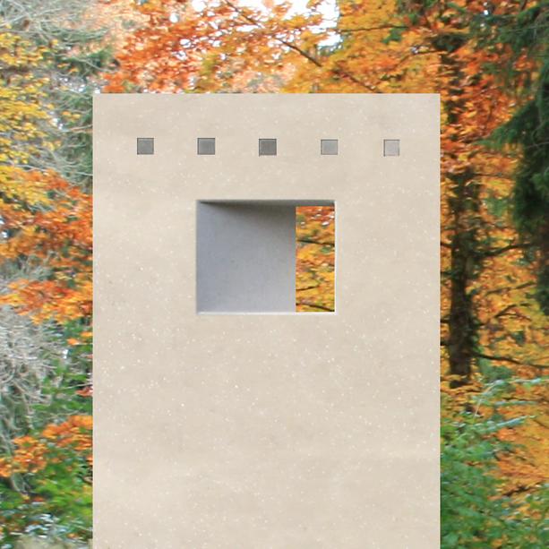 Doppelgrabstein Naturstein modern mit Öffnung - Modica