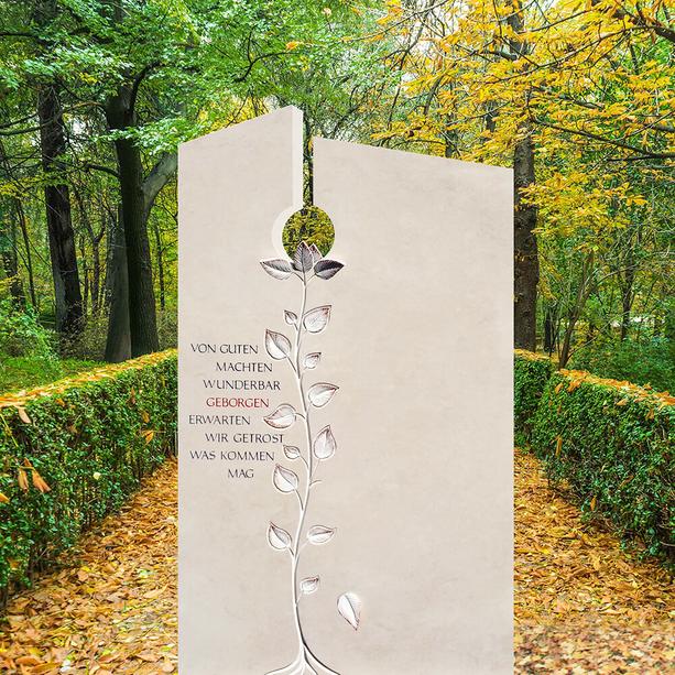 Einzelgrab Grabmal Naturstein mit Baum Plastik - Fiola