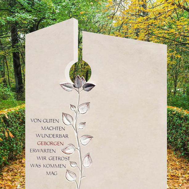 Einzelgrab Grabmal Naturstein mit Baum Plastik - Fiola