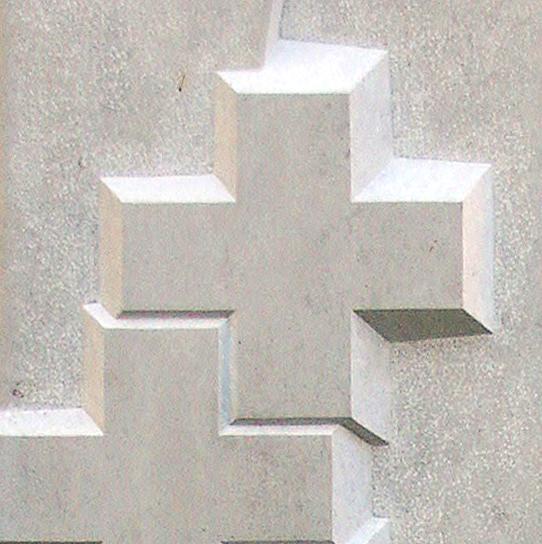 Grabstein Einzelgrab Naturstein mit Kreuzen gestaltet - Binaria