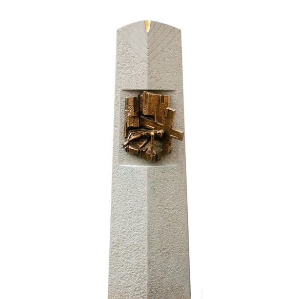 Stilvoller Grabstein mit Bronze Christus Figur - Salvatore