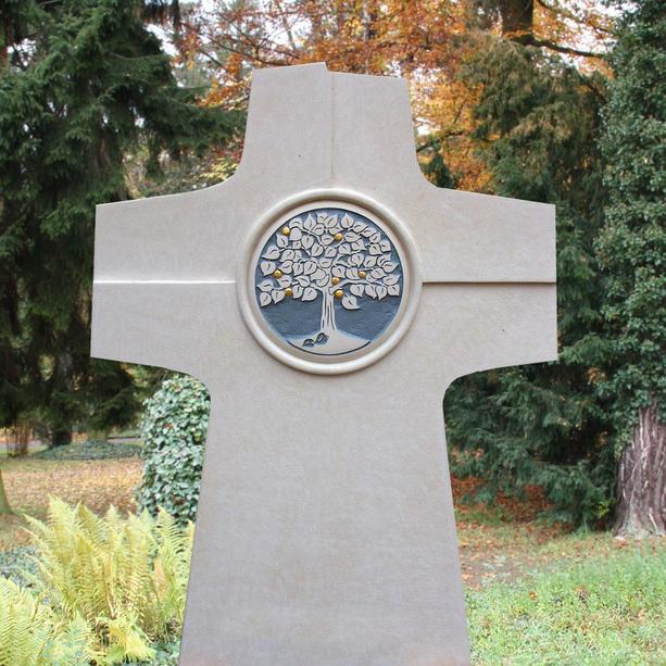Denkmal für Doppel & Familien Grab mit Baum Muster - Melusine