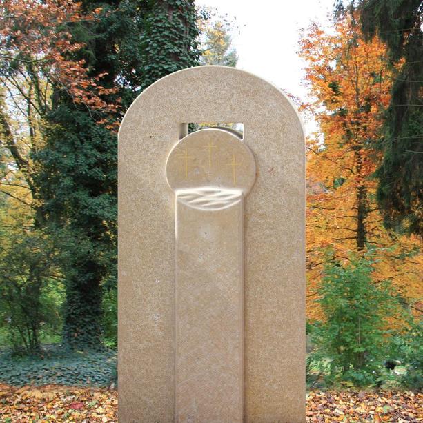 Schönes Grabmal Doppelgrab Naturstein hell - Classico
