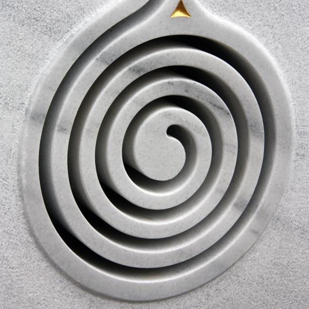 Weißer Doppelgrabstein Marmor Spiralmuster - Espiral