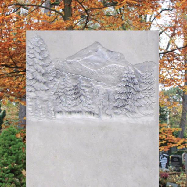 Schönes Familiengrabmal mit Bild Relief Wald - Pintura