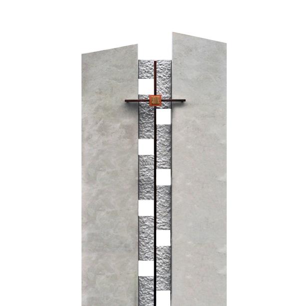 Doppelgrabmal Naturstein Design mit Metallkreuz - Elevado