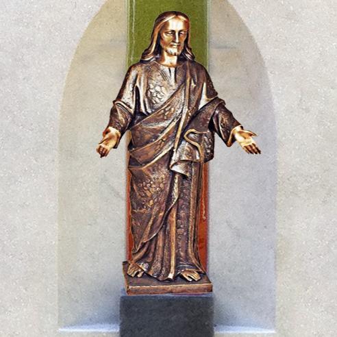 Urnenstein Jesus Christus Bronze Statue - Mea Culpa