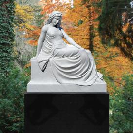 Grabstein Doppelgrab Granit mit Frauen Skulptur aus...