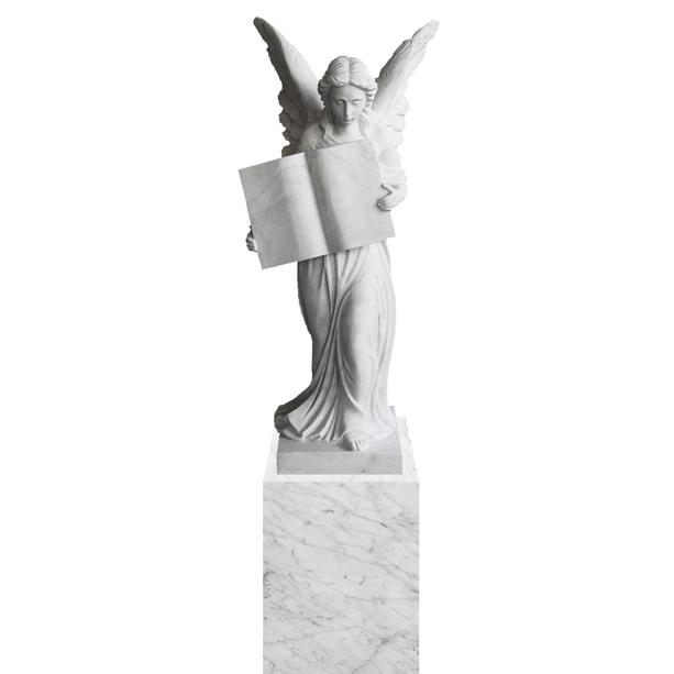 Grabdenkmal Marmor weiß Grab Engel Statue  - Teresa