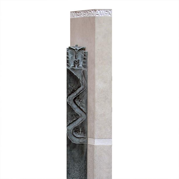 Urnengrab Stele Kalkstein Granit Lebensweg Design - Ravello