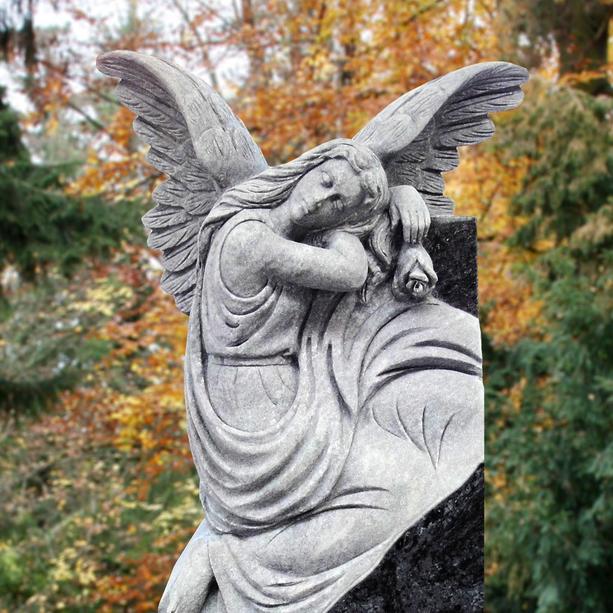 Grabstein Granit Engelgrabmal mit Engel Statue - Lucia