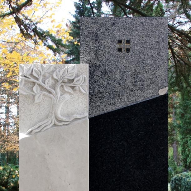Grabdenkmal Urnengrab Granit Kalkstein modern Baum - Eden
