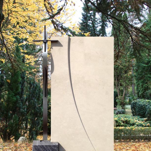 Grabstein Kalkstein stehend modern vom Bildhauer - Devoza