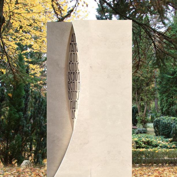 Doppelgrabstein Kalkstein modern bestellen - Mondrian