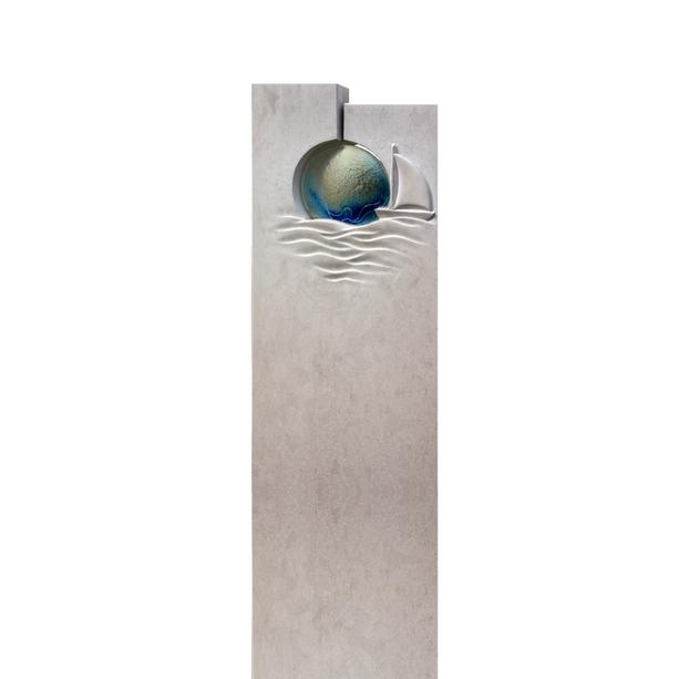 Grabstein modern mit Glas & Schiff Relief - Terreno