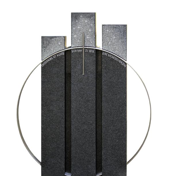 Granit Urnengrabstein dreiteilig Swarovski Design - Trias
