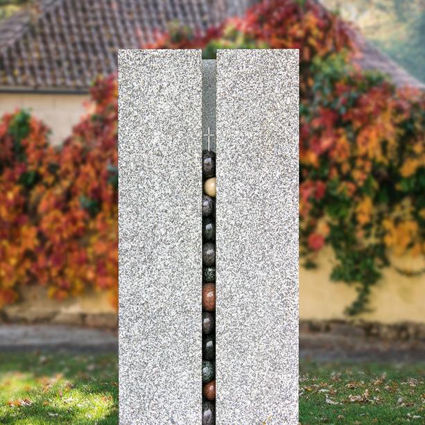 Heller Grabstein Urnen Grab modern mit Kugeln - Sentenza