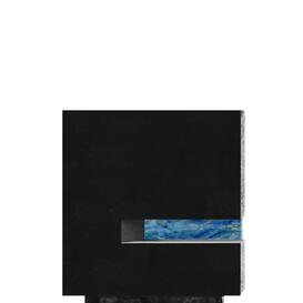 Granit Grabstein schwarz & blau mit Glas - Majesto