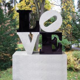 Grabstein Naturstein schwarz wei LOVE Design - Love