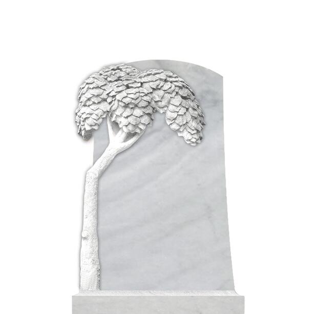 Marmor Grabstein mit Lebensbaum wei  - Mandaleen
