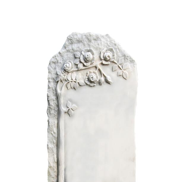 Grabmal Urnengrab Marmor wei mit Blumen - Claranda