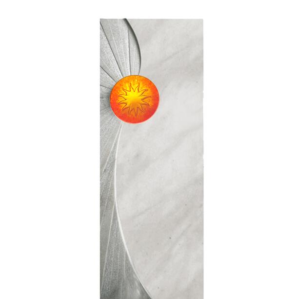 Marmor Urnengrabstein mit Glaseinsatz Sonne - Solaris