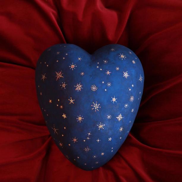 Einzigartige Überurne aus Ton in Blau mit Sternen - Posada