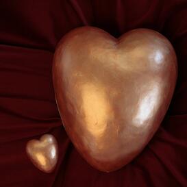 Kleine Herz Urne in Gold bestellen - Santi / ohne Standfu�