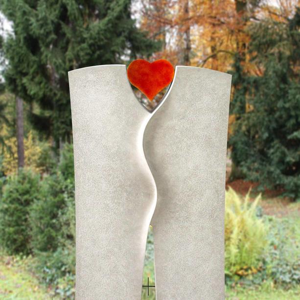 Besonderes Herzornament aus Glas fr Grabdenkmal - Glasornament S-4