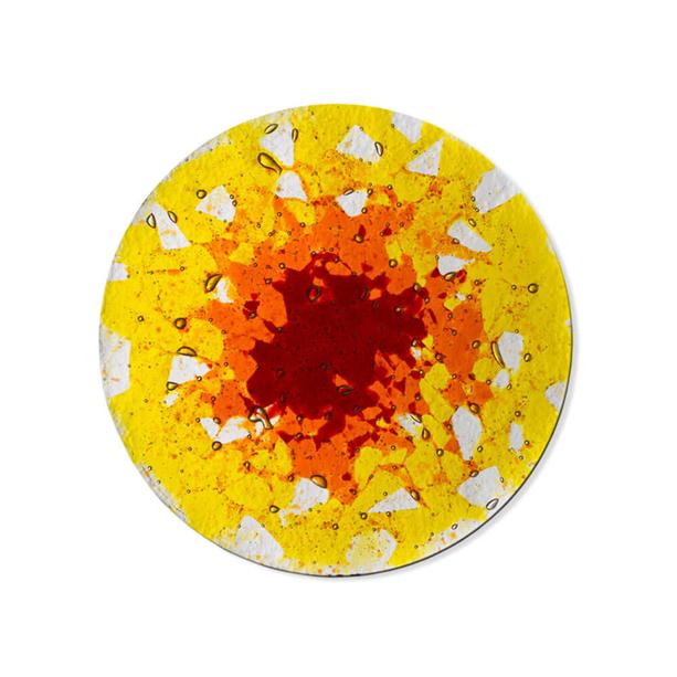 Buntes Grabmal Glas Ornament in Rot-Orange-Gelb - Glasornament R-5