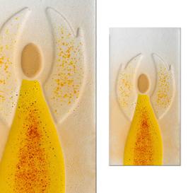 Glas Element mit Engel fr Grabsteine  - Glasornament Re-2