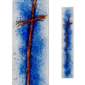 Einzigartige Grabmal Glas Verzierung in Blau  - Glasstele...