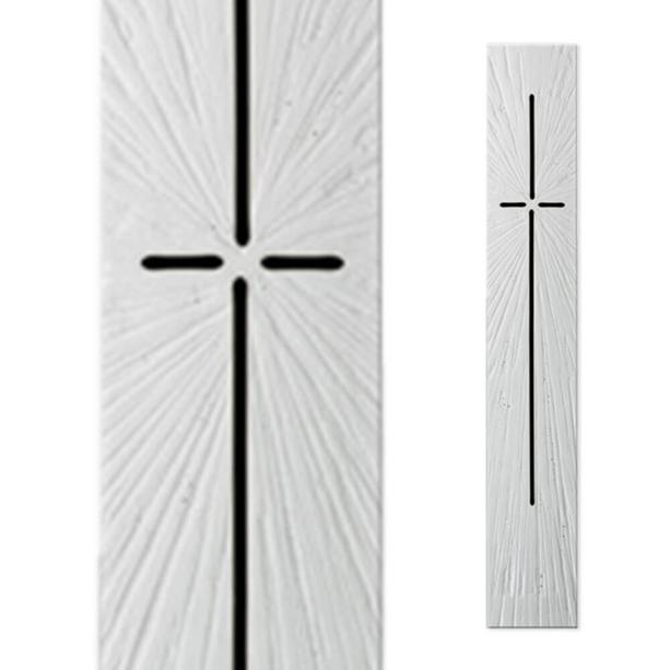 Einzigartige Glasplatte fr Grabmale in Wei mit Kreuz - Glasstele S-33