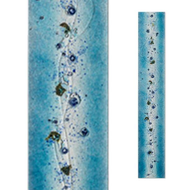 Besondere Stele aus Glas fr Grabmal in Blau - Glasstele S-54