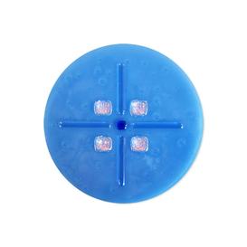 Rundes Grabmal Glas Dekoelement mit Kreuz in Blau -...