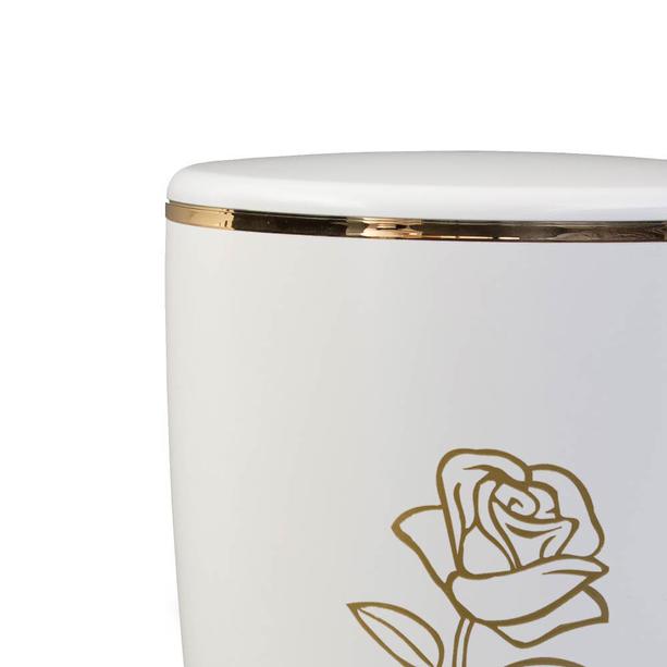 Kreative Öko Asche Urne mit Rose aus Naturstoff online kaufen - Edelrose
