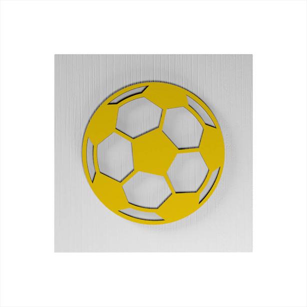Design Fußball Urne weiß-rot-gold aus Holz - Inschrift und Symbol - Fußball weiß rot gelb