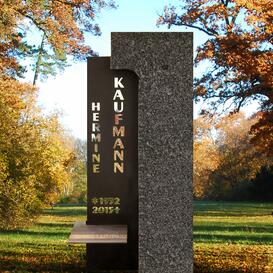 Modernes Grabstein Design in Granit & Metall fr ein...