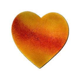 Herzfrmiges Glasornament Rot-Oranger Farbverlauf -...