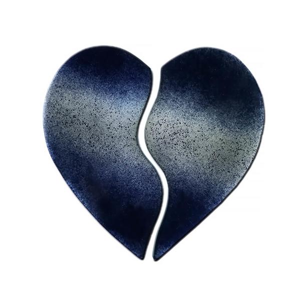 Ornamentglas gebrochenes Herz mit Farbverlauf - Glasornament S-14