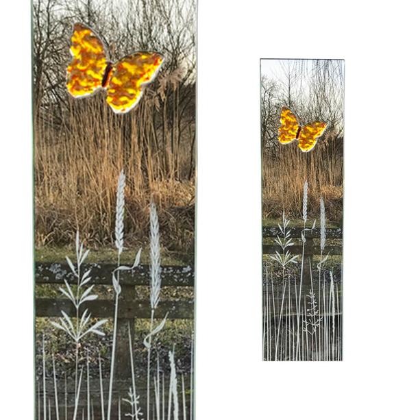 Glasstele transparent Schmetterling - Glasstele S-92