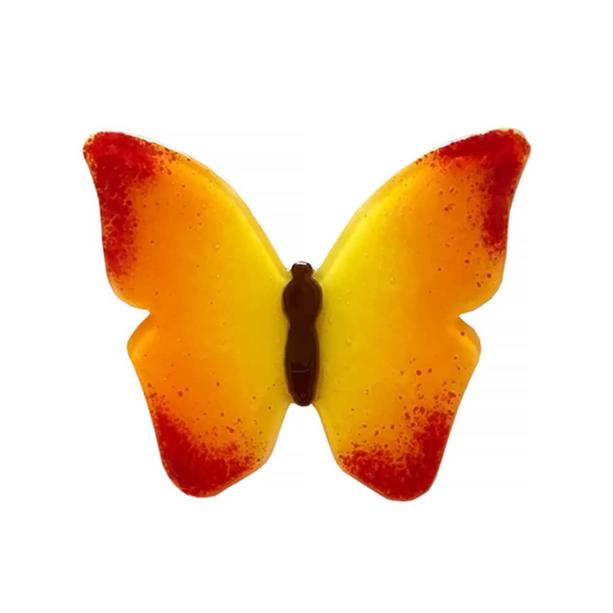 Glasornament Schmetterling rot-orange-gelb - Glasornament S-17
