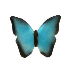 Glaselement in Schmetterlingsform blau-schwarz -...