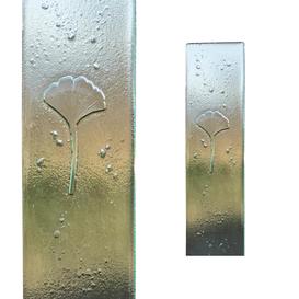 Rechteckige Glasstele Ginkgo Blatt - Glasstele S-87