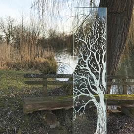 Rechteckige Glasstele Baum transparent - Glasstele S-93