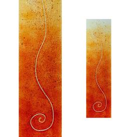 Glasstele mit orangen Farbverlauf - Glasstele S-127