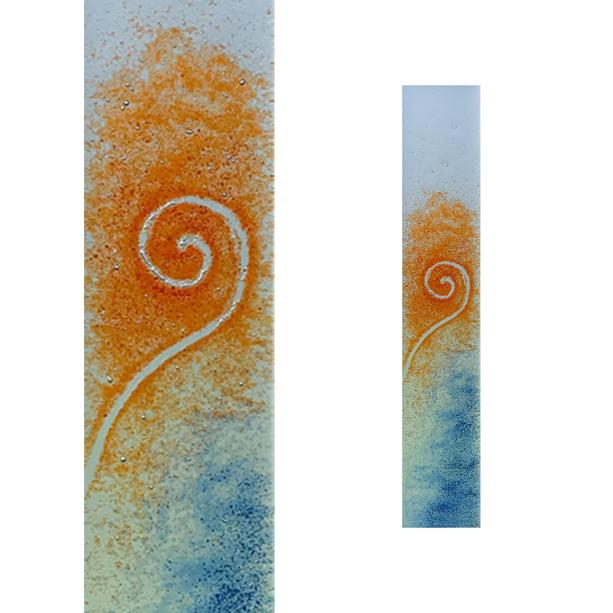 Glasstele mit Spirale und seichten Farbverlauf - Glasstele S-128